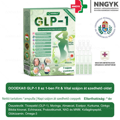 🌴🌴  DOOEKA® GLP-1 8 az 1-ben Fit & Vital Szájon át szedhető oldat – 👨‍⚕️ Napi egyszer, 7 nap alatt látható változás / Elhízás, szív- és érrendszeri egészség, cukorbetegség, alvási apnoe, bélrendszer egészsége, ízületi problémák és még sok más esetén