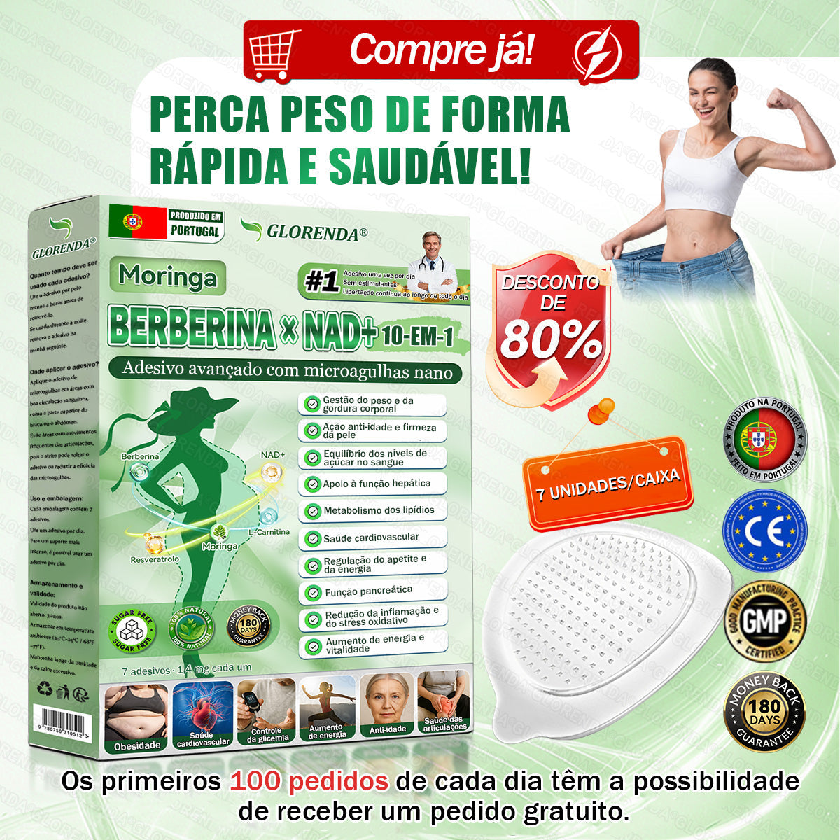 🏆𝑳𝒐𝒋𝒂 𝑶𝒇𝒊𝒄𝒊𝒂𝒍 | 👩‍🦳 𝑮𝑳𝑶𝑹𝑬𝑵𝑫𝑨® 𝑴𝒐𝒓𝒊𝒏𝒈𝒂 · 𝑩𝒆𝒓𝒃𝒆𝒓𝒊𝒏𝒂 × 𝑵𝑨𝑫+ 𝑨𝒅𝒆𝒔𝒊𝒗𝒐 𝑨𝒗𝒂𝒏ç𝒂𝒅𝒐 𝑵𝒂𝒏𝒐 𝑴𝒊𝒄𝒓𝒐𝒏𝒆𝒆𝒅𝒍𝒆 10 𝒆𝒎 1(Apenas uma vez por dia, mudanças visíveis em 7 dias)  ✅ Para obesidade, pele flácida, diabetes, apneia do sono, problemas nas articulações e muito mais