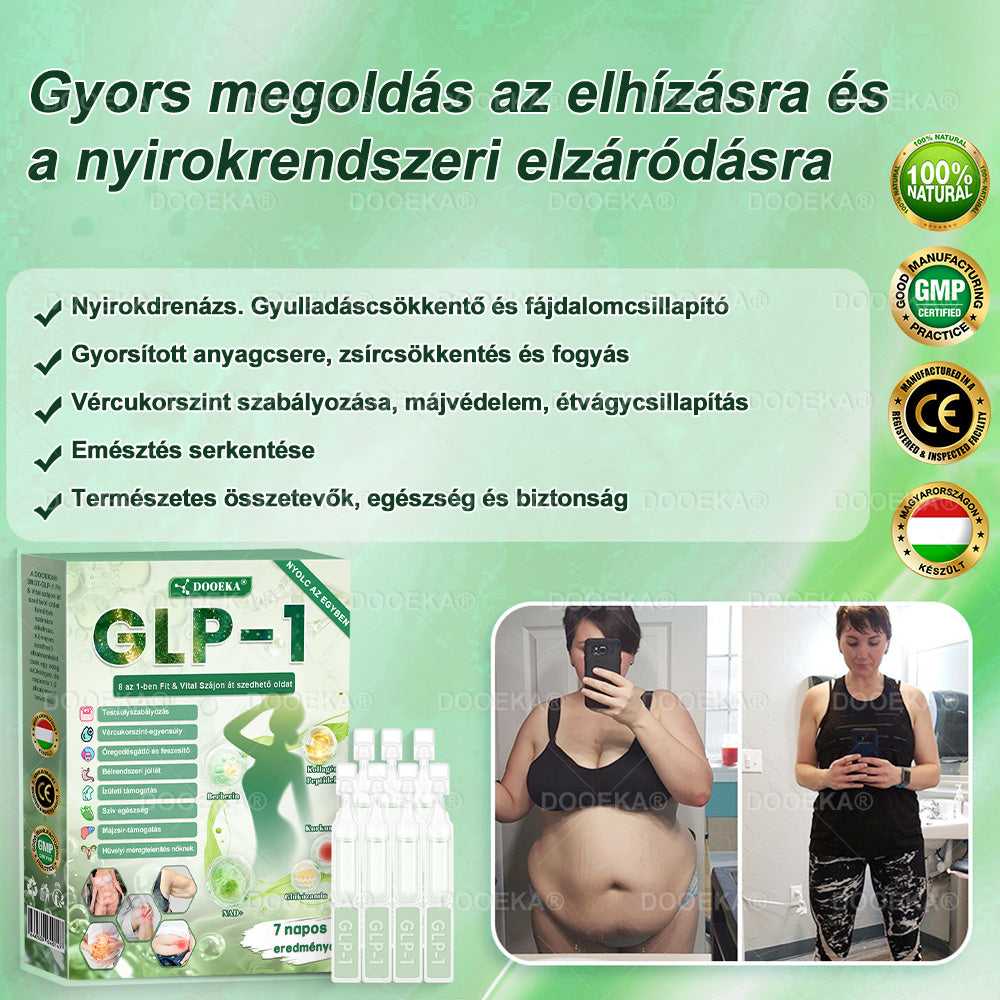 🌴🌴  DOOEKA® GLP-1 8 az 1-ben Fit & Vital Szájon át szedhető oldat – 👨‍⚕️ Napi egyszer, 7 nap alatt látható változás / Elhízás, szív- és érrendszeri egészség, cukorbetegség, alvási apnoe, bélrendszer egészsége, ízületi problémák és még sok más esetén